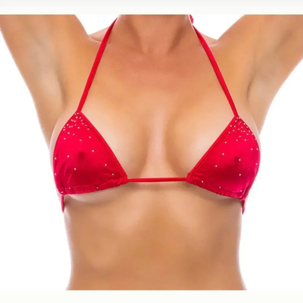 BodyZone Rhinestone Micro Triangle Bikini Top and Thong